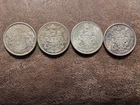 T2: Lot of 4, .800 Silver Canada Half Dollars. '57 '60 '61 & 1966