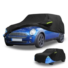 Car Cover All Weather with Left Zippers for Mini Cooper 2DR 2002-2021 Black Blue
