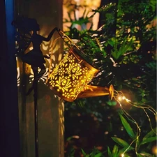 Solar Watering Can Lantern: Star Shower Lights for Tree & Patio
