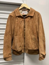 VTG Sears Blanket Lined Suede Jacket Blanket Lined Mens M-L Talon Zipper 1970s