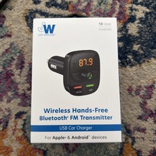 Just Wireless Black USB Car Charger Bluetooth Hands-Free FM Transmitter T19-74