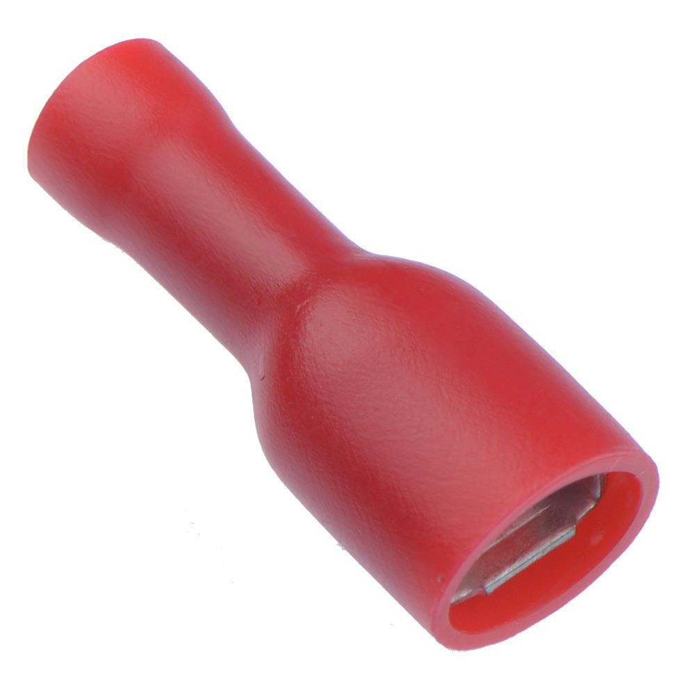 20 x Red 4.8mm Female Fully Insulated Crimp Spade Connector