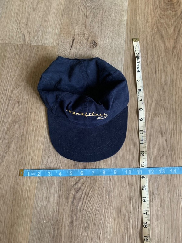 Mens Hat Strapback Adjustable Chervolet Brand Malibu Model Navy Color 