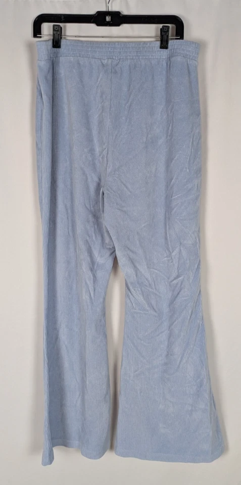 Aerie Pants XL Women's Blue Groove-On Velour High Waisted Flare Pant Ribbed - Image 3 of 4
