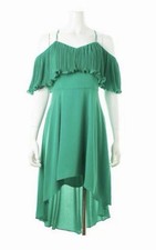 NEW Halston Heritage Jade Pleated Flounce Dress MSRP:$395 Size XS