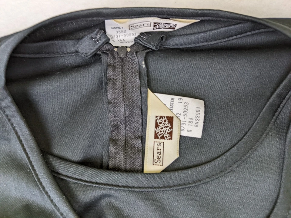 Vestido y chaleco para mujer vintage años 70 negro manga larga talla 18,5 Foto 4 de 4