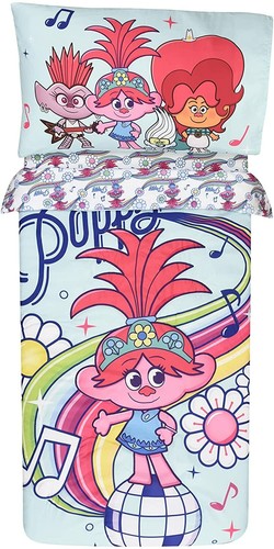 New Trolls Poppy Toddler Bedding Sheet Set 3 Piece Set for Kids With Comforter - Picture 1 of 9