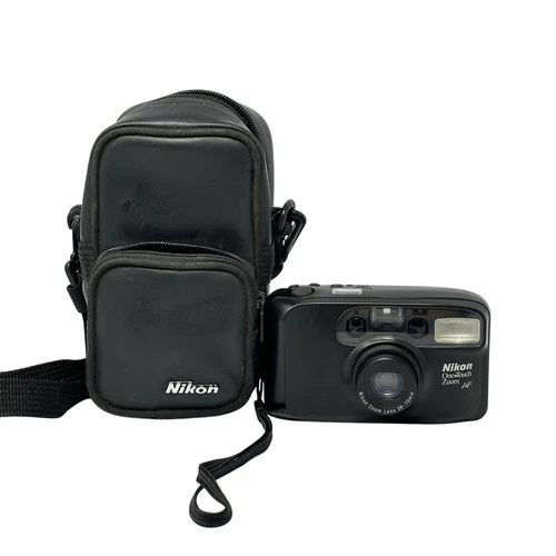 Nikon One Touch Zoom AF Point and Shoot Film Camera 38-70mm Carrying Case Black