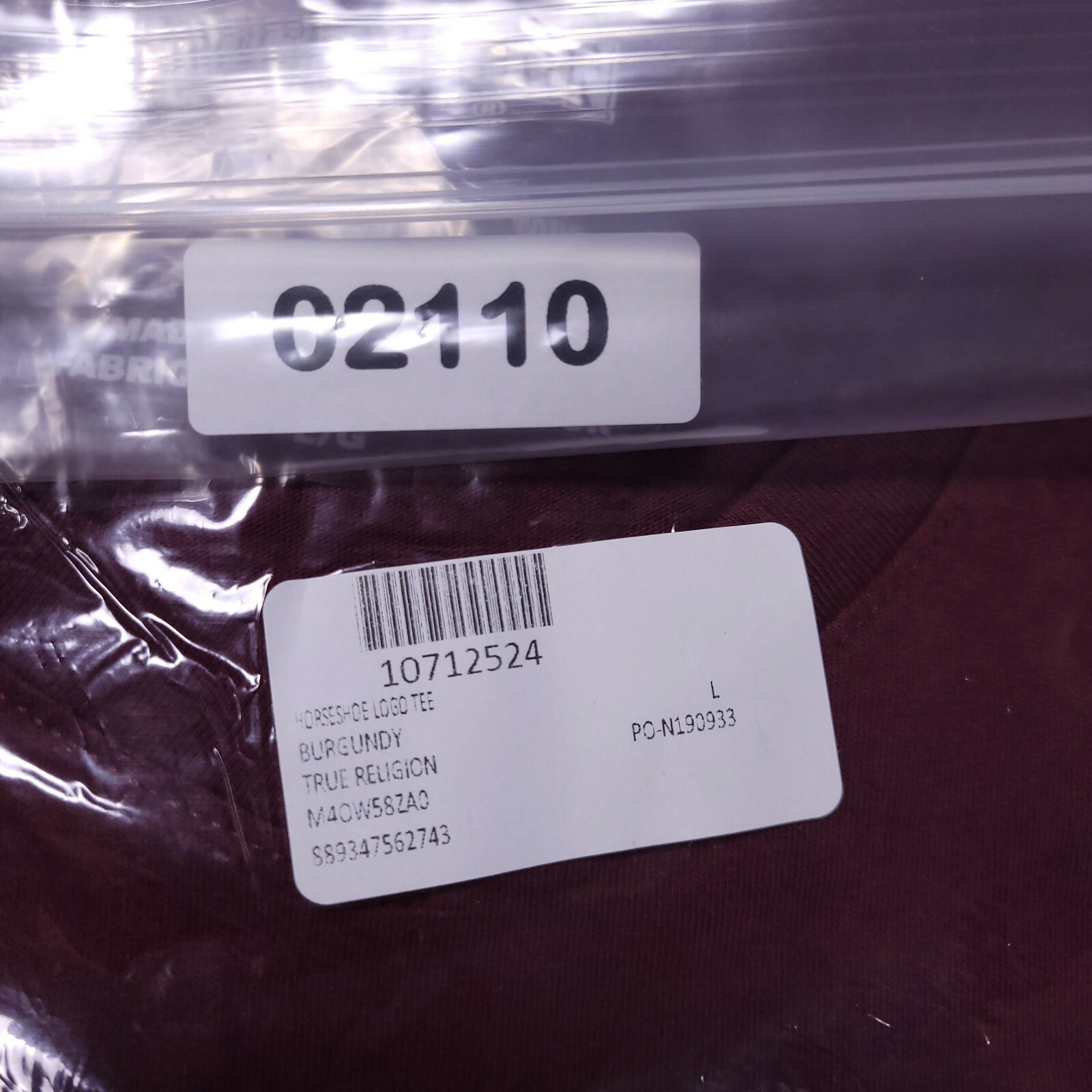 True Religion Men's Size L Burgundy Classic Horseshoe Logo V-Neck T-Shirt thumbnail 10