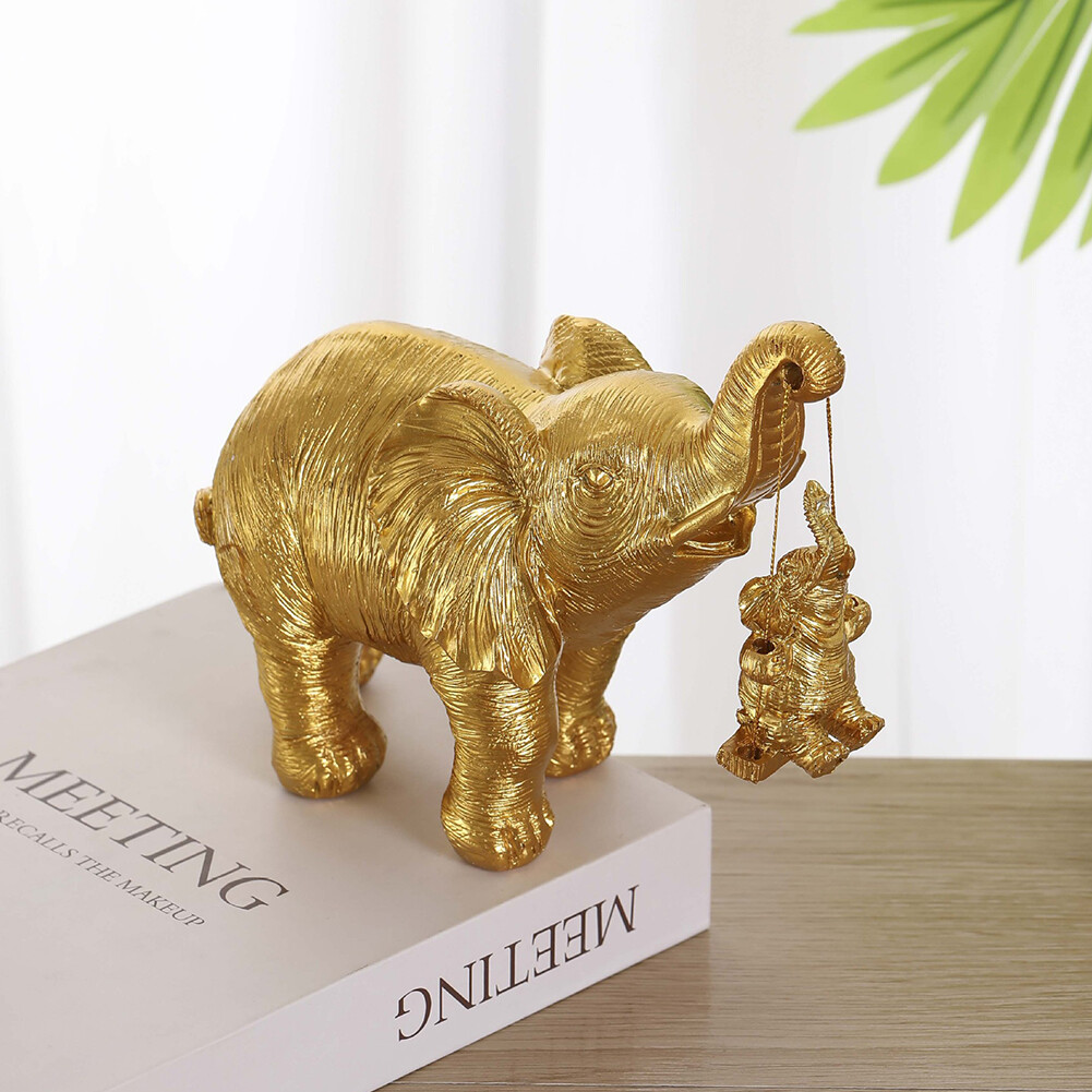 Gold/Silver Lucky Elephants Ornament Brings Good Luck for Home Living Room Decor eBay