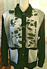 Vintage Saint Germain Paris Women Velvet Blazer Jacket Floral Size L Made in USA