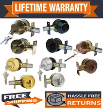 Constructor Deadbolt Entry Door Lock Single or Double Cylinder SN PB ORB AB AC