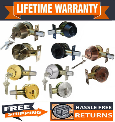Constructor Deadbolt Entry Door Lock Single or Double Cylinder ORB AB