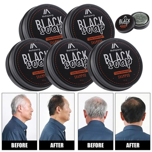 Hair Darkening Black Soap for Grey Hair CoverMen's Grey Coverage Bar