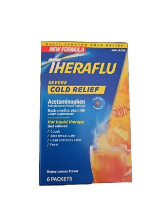 Thera Flu Severe Cold Relief Honey Lemon 6ct Each Exp:4/2027