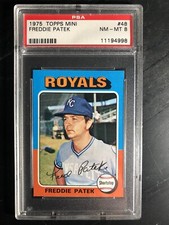 1975 Topps MINI #48 Freddie Patek PSA 8 Kansas City Royals
