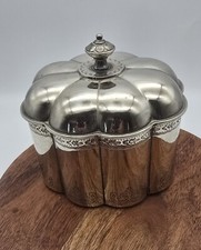 Vintage Silvertone Jewelry Trinket Box 1990s Velvet Lined