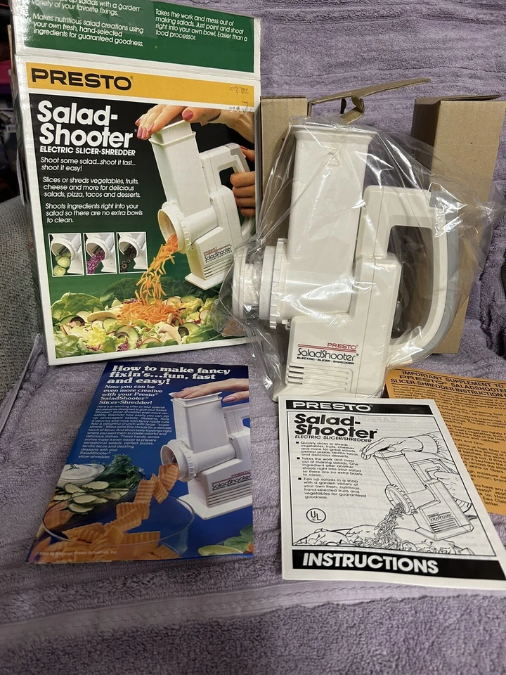 PRESTO Salad-Shooter Electric Slicer-Shredder Model 02910 New Open Box! 1989 - Image 2 of 4