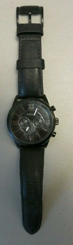 Fossil Flynn Chronograph Black Leather 