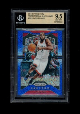 VERY RARE 2019-20 Prizm BLUE SHIMMER SSP KAWHI LEONARD! BGS 9.5 GEM ...