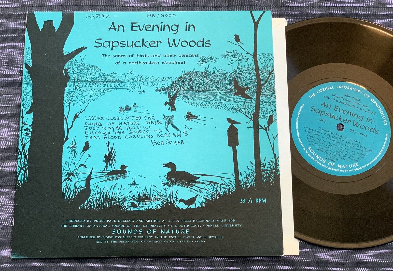 10” LP EX AN EVENING IN SAPSUCKER WOODS Ornithology CORNELL Sounds Of Nature 33