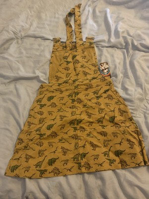 mustard dinosaur pinafore