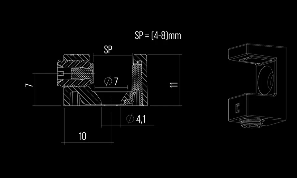Glas-Bodenträger per Vite Base IN Vetro Supporto Piano Mensola Morsetto 4-8 MM - Immagine 2 di 4