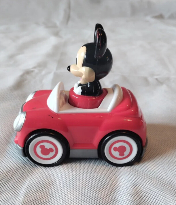 DISNEY MICKEY MOUSE PUSH AND GO RED RACE CAR All Ages PUSH HEAD