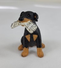Dog Figure Rottweiler Dog Puppy Paper in Mouth 1994 MEG Inc. EUC 2"