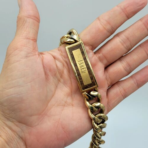 Vintage Bracelet JARED ID Name Speidel Chain Link Gold Plated Jewelry - Picture 4 of 10