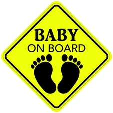 BABY ON BOARD Magnet 5"x5" Made in the USA Buy 2, Get 3rd FREE