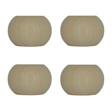 Set of 4 Solid Wooden Pine Wood Plain Bun Furniture Feet 83mm x 56mm high A4PB *