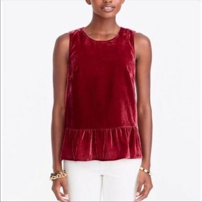 red velvet peplum top