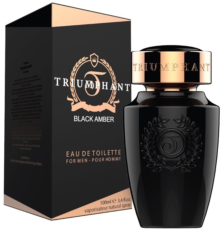 TRIUMPHANT BLACK AMBER Eau De Toilette Spray MEN 3.4 Oz / 100 ml