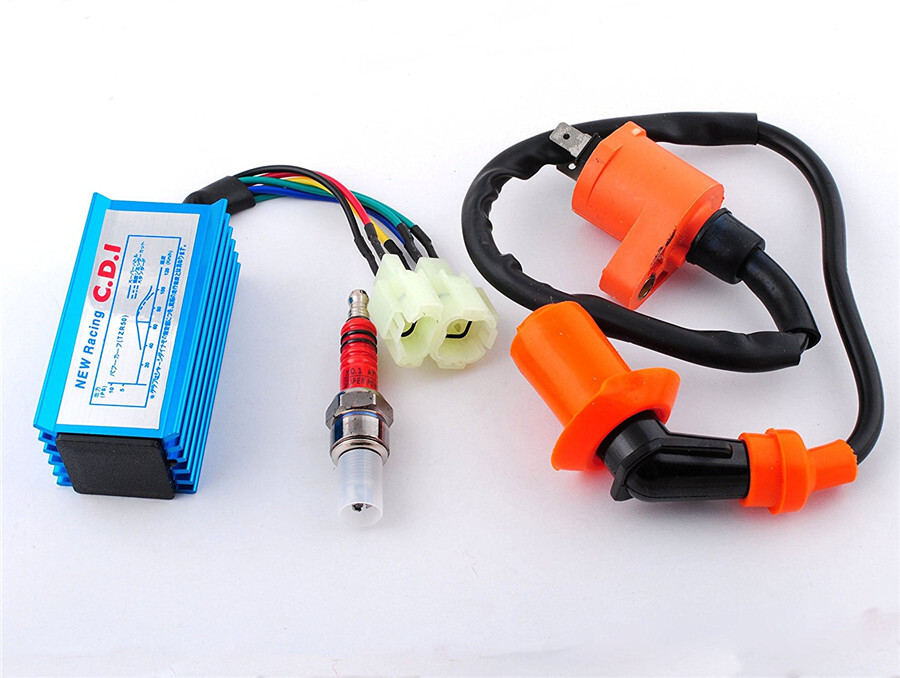 Racing AC CDI Ignition Coil Spark Plug GY6 ATV Go-Kart Buggy 50cc 125cc