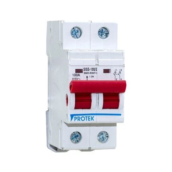 PROTEK 100A 2 Pole 2 Module Isolator Switch ISS-100/2