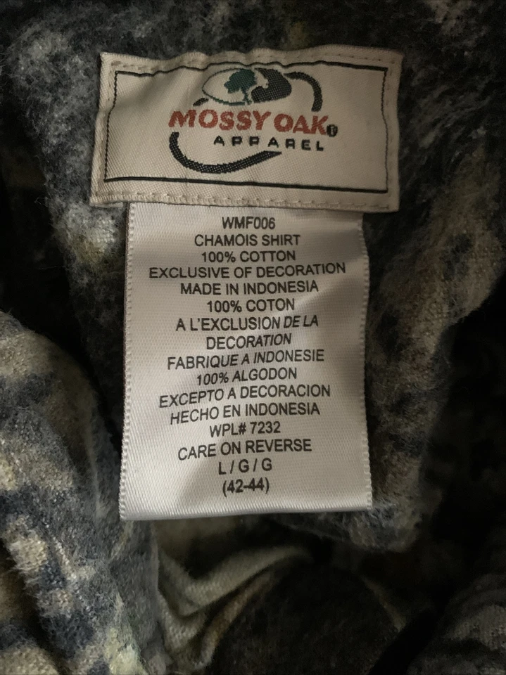 MOSSY OAK Hunting Jacket Real Tree Chamois Shirt Mens Size L 42 44 ❤️tw11j45 - Image 4 of 4