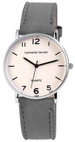 Leonardo Verrelli Unisex Uhr Herrenuhr Analog Armbanduhr Lederimitationarmband