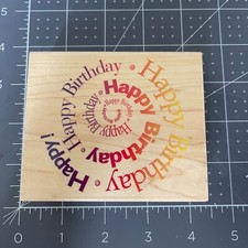 Hero Arts Rubber Stamps H1587 SPIRAL HAPPY BIRTHDAY GREETING WISHES