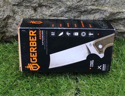 Gerber Messer Asada D2 Stahl Micarta Grün Framelock Taschenmesser