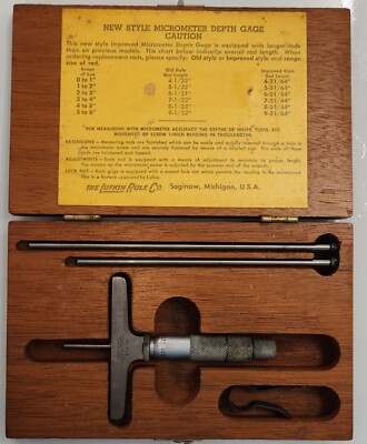 Vintage Lufkin Rule Co #513 Micrometer Depth Gauge