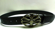 Belt 43" and Buckle Chrome Hearts Style Cross Leather Gothic 3.25" x 2.5" New