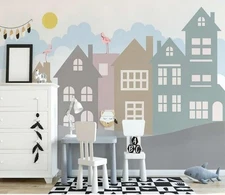 3D Cartoon House O184 Wallpaper Wall Murals Removable Wallpaper Sticker Amy