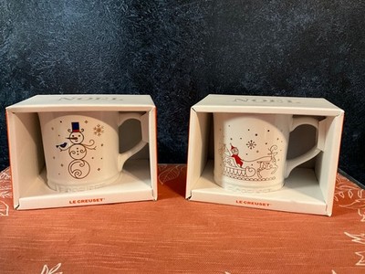 TWO Le Creuset Noel Collection Christmas SANTA & SNOWMAN Mugs NIB