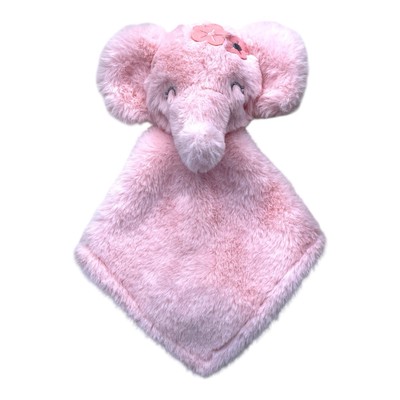 Parents Choice Elephant Lovey Floral Satin Security Blanket Plush Flower Pink