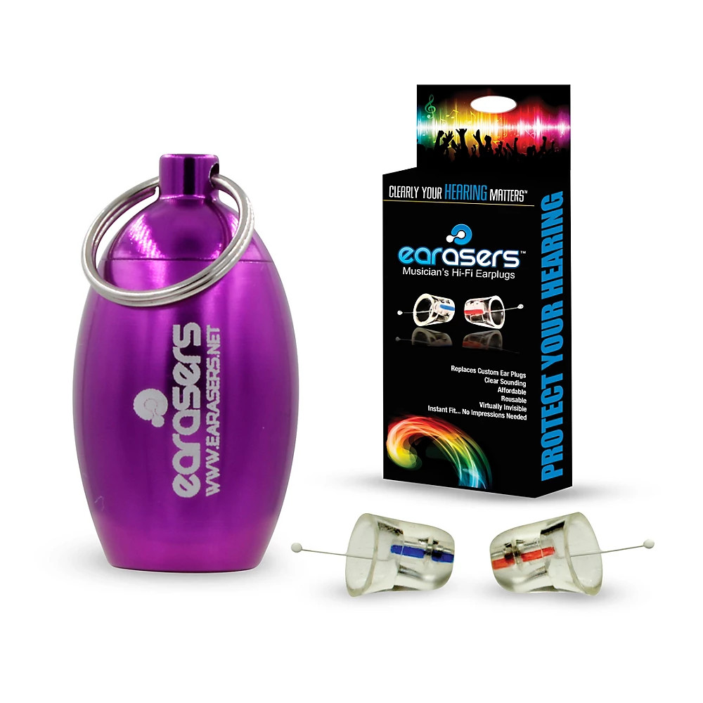 Earasers Medium Musicians Plugs and Carrying Case Bundle Purple 7390₽