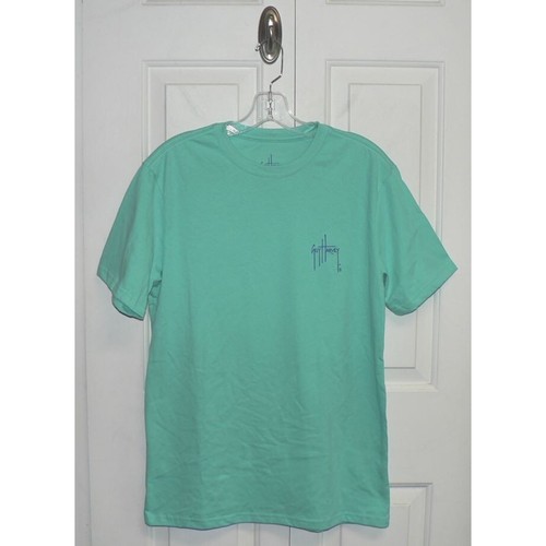 Guy Harvey Men's Blue Hawaiian Short Sleeve T-Shirt in Pool Blue Small MSRP $26 - Picture 7 of 10