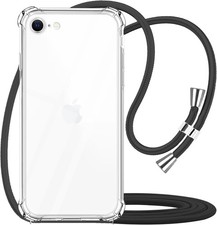 iPhone 7/8/SE Clear Case Adjustable Shoulder Neck Lanyard Crossbody Strap Cover