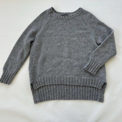 Jenni Kayne Sweater Womens Large Gray Alpaca Wool READ *Hole