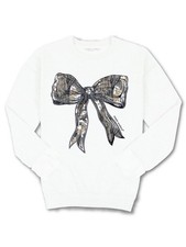 SIMPLY SOUTHERN WHITE CAMO BOW LONG SLEEVE CREW SWEATSHIRT Women  s XL / XXL NEW